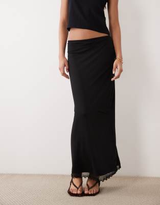 ASOS DESIGN ASOS DESIGN mesh midi skirt in black
