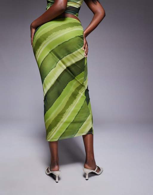 Pencil Skirt Green Skirt Asos Pencil Skirt Slinky Midi Skirt ASOS