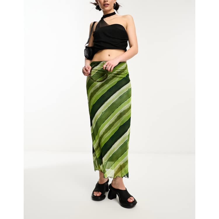 Green striped clearance skirt