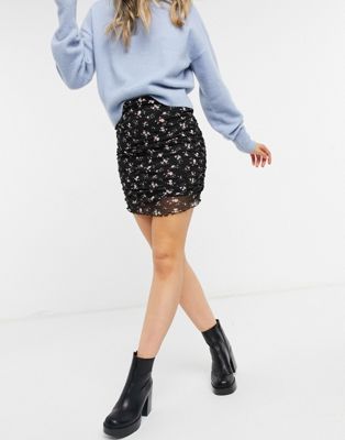 ASOS Tall エイソス ASOS DESIGN Tall mesh mini skirt in light ditsy floral print  レディース Genkin - スカート - egginselectrical.com.au