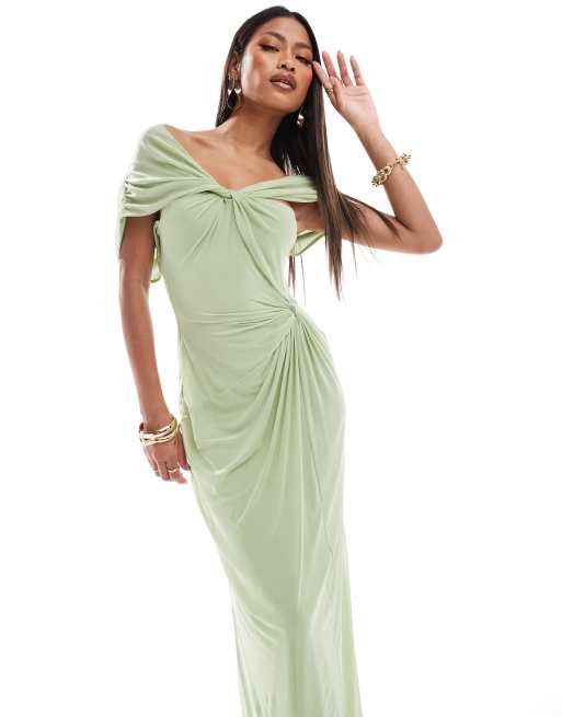 knee length dresses for ladies Margaret Floral Midi Dress Green | Occasion Dress in Sizes XXS–6X main image 1