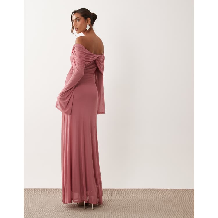 asos design sheer overlay maxi dress in light pink ASOS DESIGN sheer overlay maxi dress in light pink