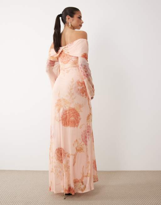 strapless open back dress BUMPSUIT: Off the Shoulder Soft Mesh Dress (Pink) – Bump City main image 0