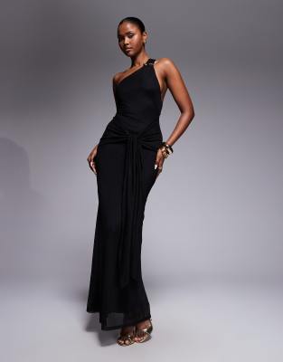 asos mesh dress black Design - One Shoulder Maxi - Women - Polyester/Spandex - 6 US Support:Built-in Bra The ASOS DESIGN mesh reduced May 2026 Black Chain Mail Dress