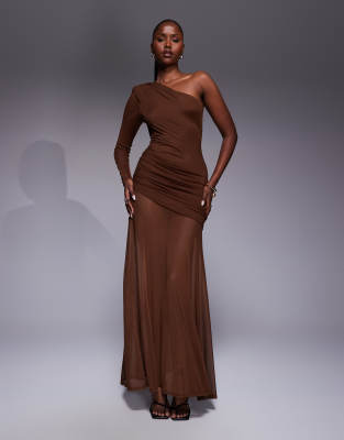 リルアー　drape design dress M-Long brown リルアー drape design dress M-Long brown リルアー drape