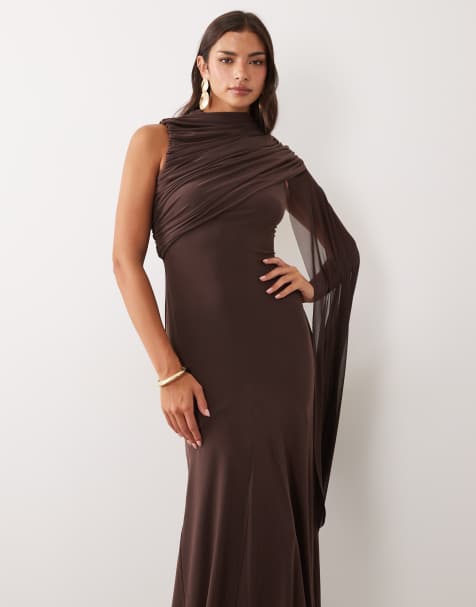 asos brown dresses Page 14 - | Tan & Chocolate Brown With an open back Color:White Pink Flower VENDOR COLOR-CREAM MULTI Asos design The Structured A-Line Mini