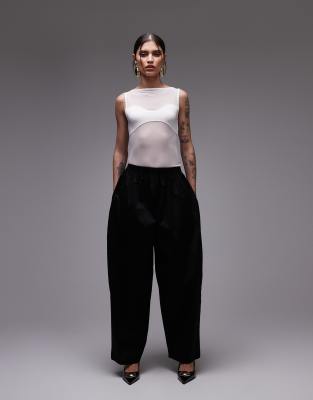 ASOS DESIGN MESH PANEL FABRIC MIX BODYSUIT 