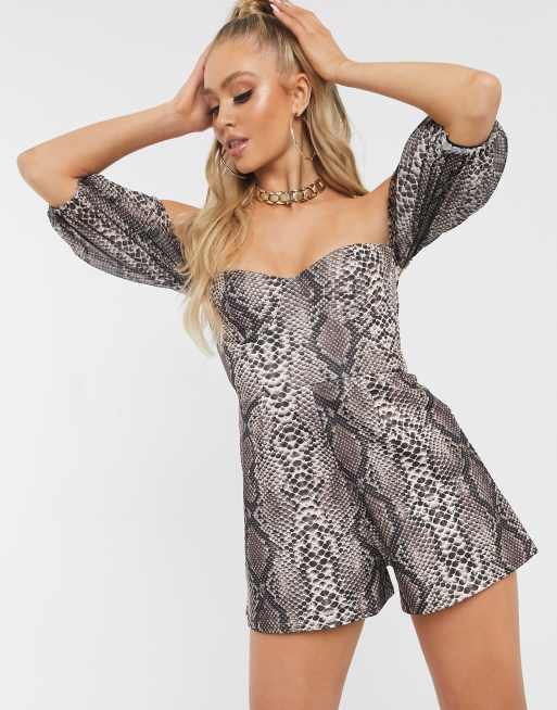 Snake store print playsuit