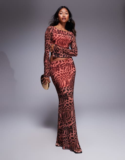 ASOS DESIGN mesh set in animal print