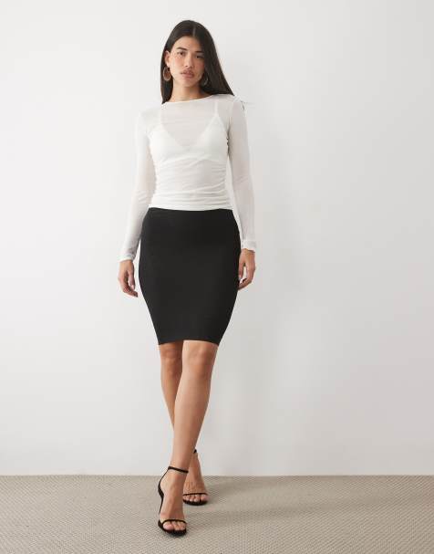 ASOS DESIGN mesh sheer midi skirt in black - view 1