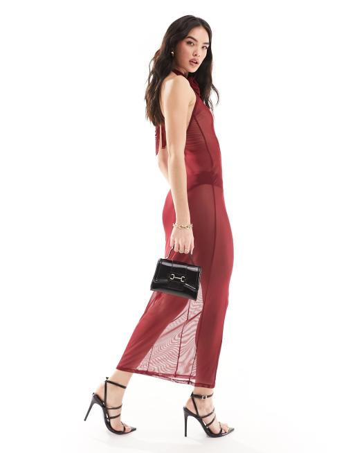 Asos oxblood maxi outlet dress