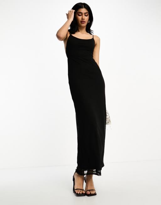 Asos design cross clearance front strappy maxi dress