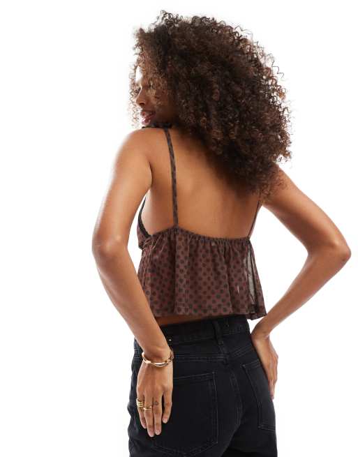 トップス Uhr / Linen Balloon Camisole/ BROWN Linen Balloon Camisole – Uhr Online store