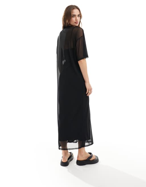 Womens Dresses Mesh T Shirt Dress Black Womens Dresses Mesh