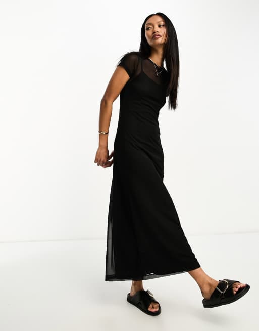 Black mesh t store shirt dress