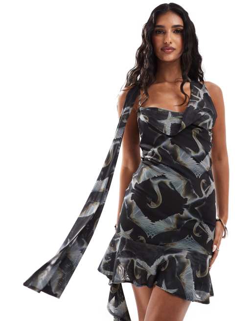 Swan print dress new arrivals