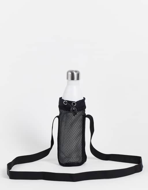 ASOS DESIGN mesh water bottle holder with cross body strap