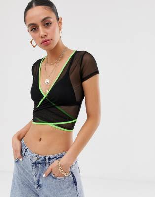 asos neon green top