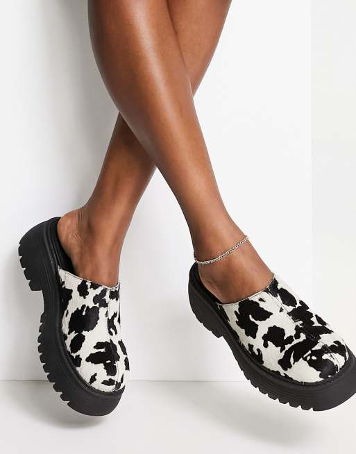 ASOS Mario Chunky Flat Mules in Black