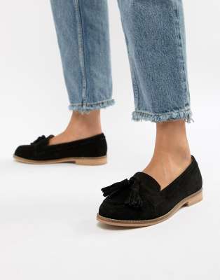 asos black suede loafers