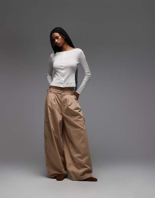 ASOS DESIGN - Met nauwsluitende pasvorm, knoopsluiting en lange mouwen in ecru, 2 van 4