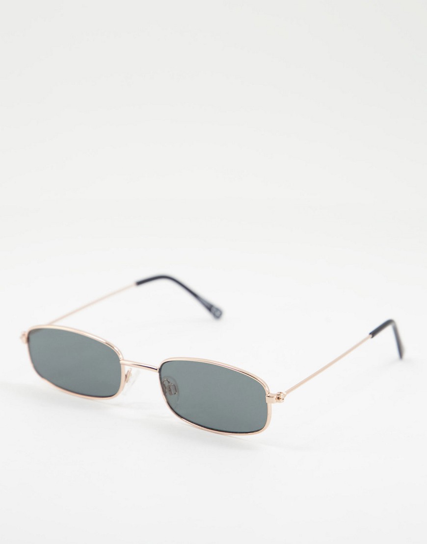 ASOS DESIGN metal 90s square sunglasses-Gold