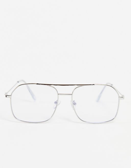 Blue Metal Bar Silver Frame Sunglasses Blue Metal Bar Silver Frame Sunglasses