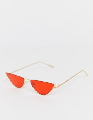 gold metal cat eye sunglasses