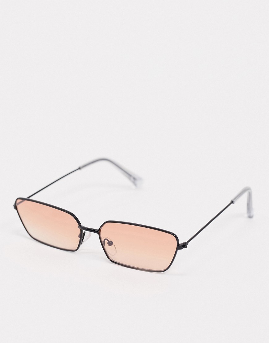 ASOS DESIGN metal frame cat eye sunglasses with brown fade lens