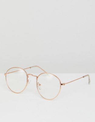 gold clear lens glasses