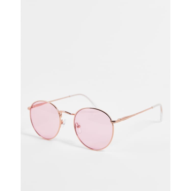 Round sunglasses outlet pink lens