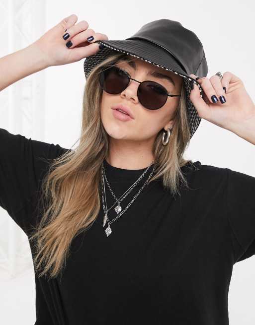 Black round metal clearance sunglasses