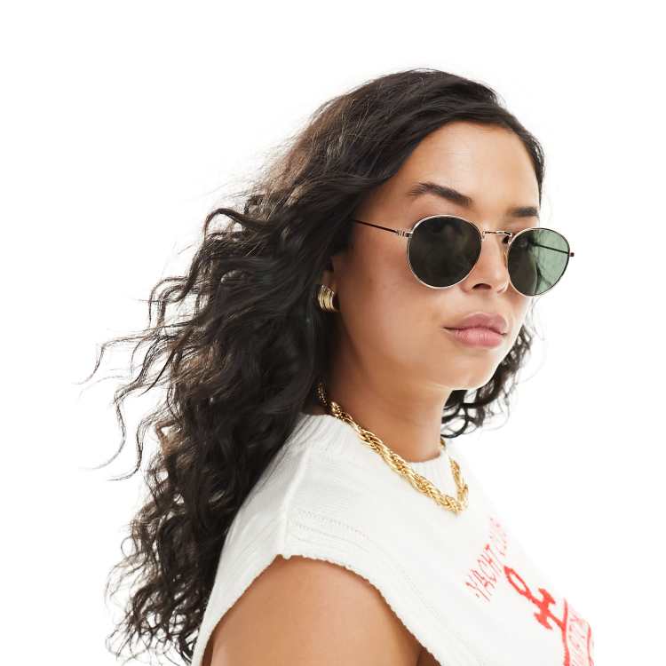 Round metal sunglasses clearance womens