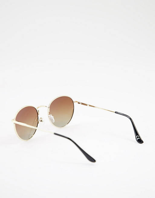 Round sunglasses in with brown lens Asos Accessories Sunglasses Round Sunglasses 