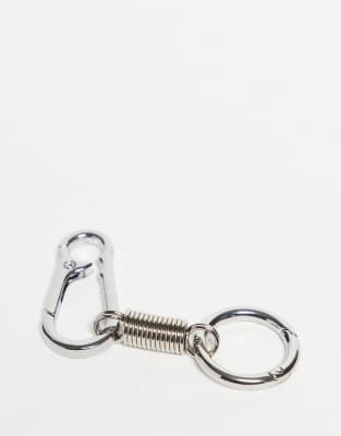 ASOS DESIGN ASOS DESIGN metal spring carabiner jeans clip in silver tone