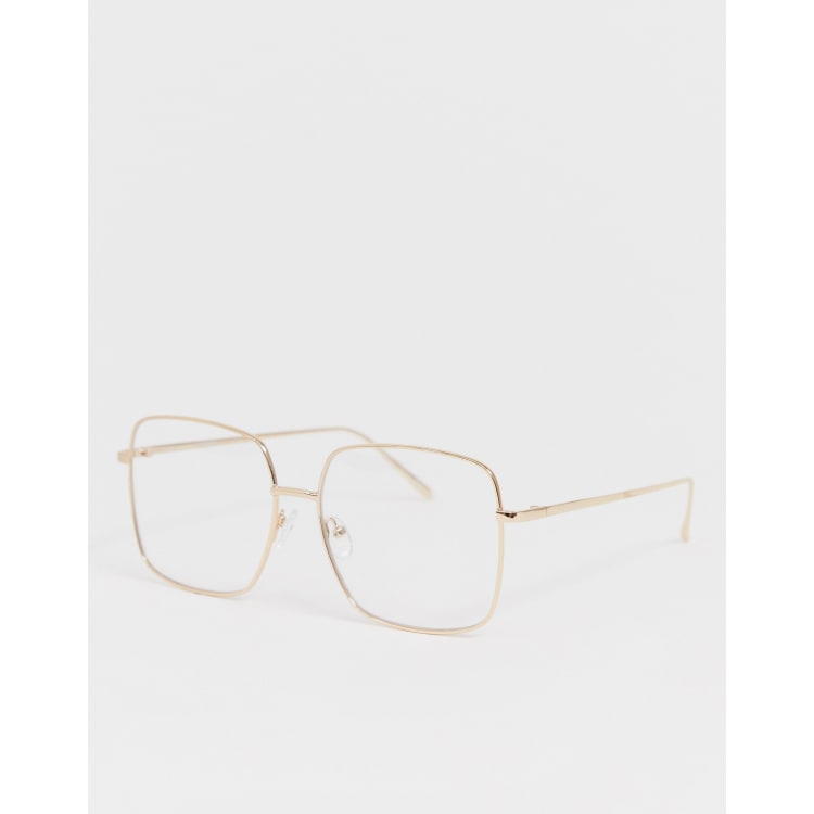 Gold frame square glasses sale