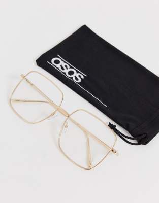 gold clear lens glasses