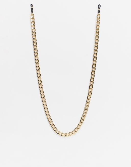 ASOS DESIGN metal sunglasses chain in gold, 2 of 4