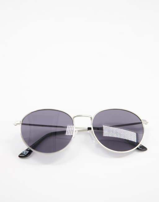 ASOS DESIGN - Metalen ronde zonnebril in glanzend zilver , 2 van 4