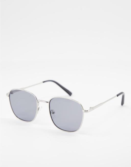 ASOS DESIGN - Metalen ronde zonnebril in zilver 