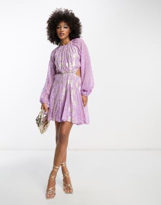 strapless open back dress Susan White Jacquard Back Bow Mini Dress