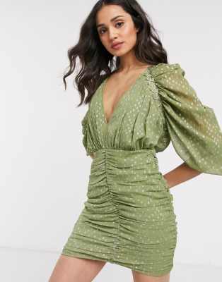 asos green mini dress