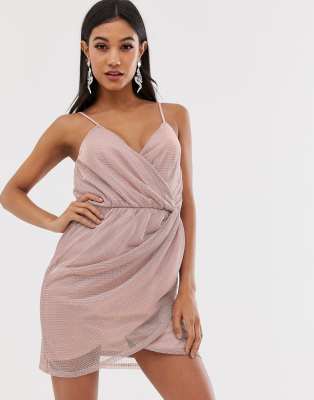 pink wrap dress mini