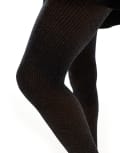 [ASOS DESIGN] ASOS DESIGN metallic net tights in black XS-S black