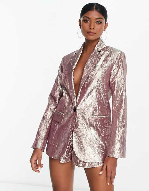 Topshop silver blazer sale