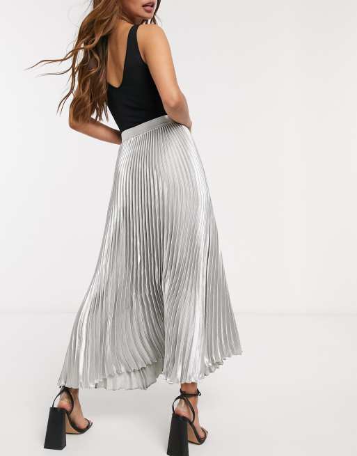 Silver pleated shop skirt 60