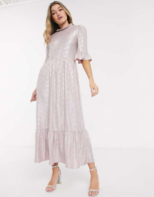 midi sparkly dress Veronica Sequin Midi Dress - Leopard Print