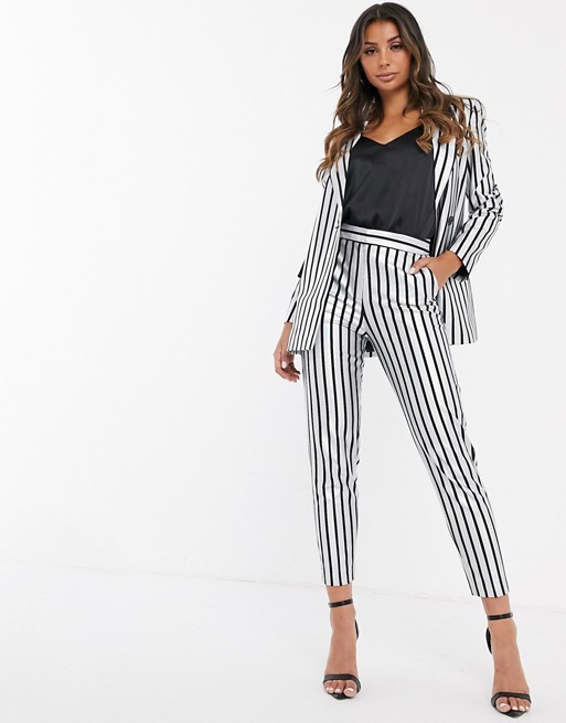 ASOS DESIGN metallic stripe suit trousers