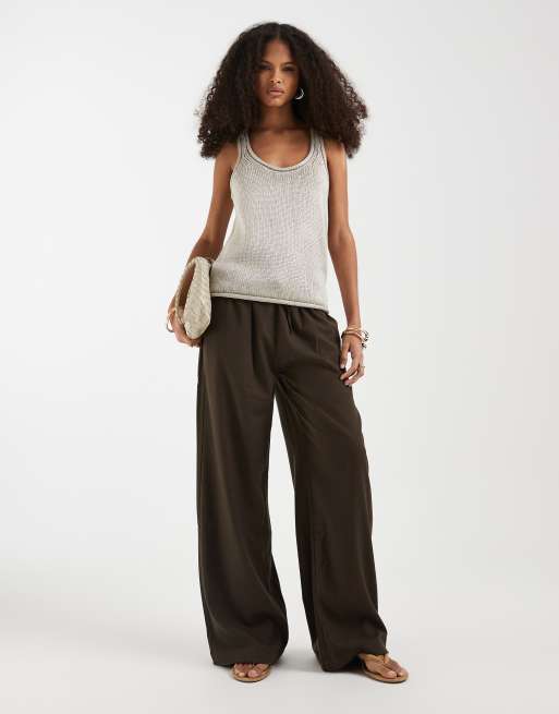 ASOS DESIGN - Metallic tanktop met lage ronde rand in neutraal, 2 van 4