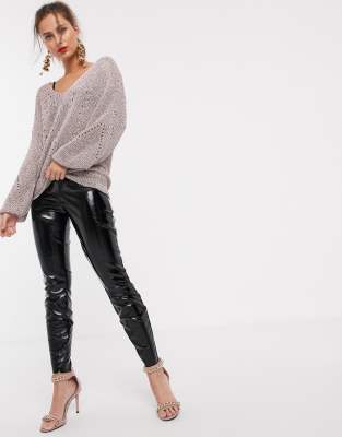 metallic v neck jumper